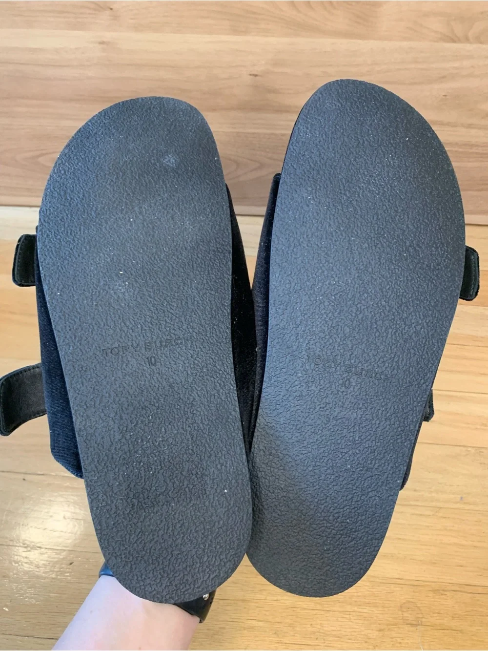 Tory Burch Mellow Pave Black Sandals - Size 10